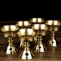 純銅酥油燈燈座鎏金蓮花八吉祥酥油燈七星燈家用燈架小號 歷史價格詳細信息