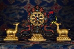 雙鹿法輪圓滿吊飾 / 大昭寺雙鹿彩繪鎏金汽車掛飾 歷史價格詳細信息