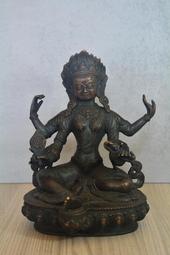 大自然之坊~ @ 藏傳早期老件 @ 古董小佛像 @ 六字大明咒 @ 四臂觀音 老銅像 @ 歷史價格詳細信息