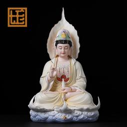 七珍 陶瓷佛像《28吋 立荷滴水觀音》白瓷觀世音菩薩立像家用供奉 歷史價格詳細信息