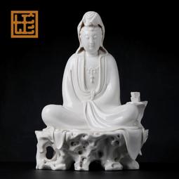 七珍 陶瓷佛像《28吋 立荷滴水觀音》白瓷觀世音菩薩立像家用供奉 歷史價格詳細信息