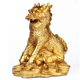 風水閣 銅麒麟聚寶盆擺件麒麟壹對家居辦公室裝飾工藝品禮品 歷史價格詳細信息