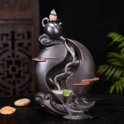 【免運】倒流香爐家用招財大號高山流水室內沈香薰爐檀香塔香創意茶道擺件 歷史價格詳細信息