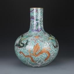 大清乾隆粉彩海水龍紋洗文房用具 景德鎮仿古瓷器古董古玩收藏品 歷史價格詳細信息