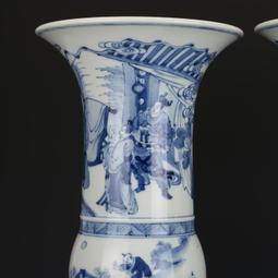 大清康熙青花人物紋棒槌瓶仿古瓷器古董古玩包老保真收藏真品老貨 歷史價格詳細信息