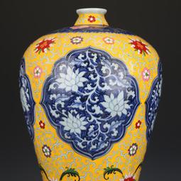 元青花瓷胎琺瑯彩景泰藍掐絲纏枝牡丹梅瓶古董古玩收藏品老瓷器 歷史價格詳細信息
