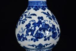 古董古玩老瓷器花瓶 清康熙青花山水撣瓶一對 包老保真老物件收藏 歷史價格詳細信息