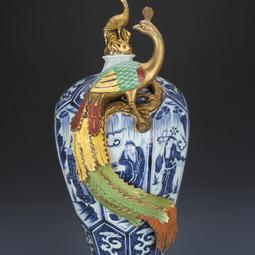 元青花鑲銅鳳穿牡丹梅瓶 仿古瓷器古董古玩收藏 包老保真出土擺件 歷史價格詳細信息