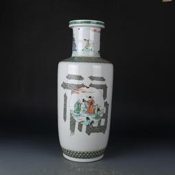 大清康熙五彩人物紋棒槌瓶 古瓷器古董古玩包老保真老瓷器 歷史價格詳細信息