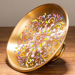 純銅果盤家用供果果盤佛前吉祥如意水果盤財神爺貢品貢盤高腳盤子 歷史價格詳細信息