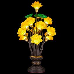 七彩led蓮花燈長明燈家用佛堂琉璃供佛燈佛前供燈觀音燈一對佛具 歷史價格詳細信息