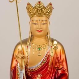 純銅彩繪地藏王菩薩家裏供奉地藏王菩薩像全佛娑婆三聖佛像擺件 歷史價格詳細信息