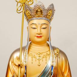 純銅彩繪地藏王菩薩家裏供奉地藏王菩薩像全佛娑婆三聖佛像擺件 歷史價格詳細信息