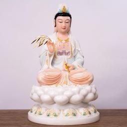 漢白玉觀音家用供奉觀音佛像娑婆三聖擺件南海觀世音菩薩的佛像 歷史價格詳細信息