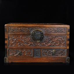 古董木雕老貨紅木首飾盒梳妝盒家居復古裝飾擺件真品收藏 歷史價格詳細信息