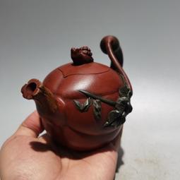 宜興紫砂名家純手工刻繪竹葉茶具大容量禮品壺漢鐸250ml 歷史價格詳細信息