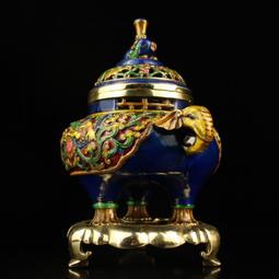 純銅景泰藍琺瑯彩檀香爐盤香爐創意擺件熏香爐佛具用品老貨舊貨 歷史價格詳細信息