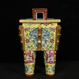 古董古玩老瓷器花瓶 清雍正御制墨彩描金雙鳳紋蓋罐 包老保真收藏 歷史價格詳細信息