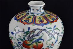 古董古玩瓷器收藏大清雍正年制斗彩八桃五福梅瓶 31/28.5老物件 價格比較,價格查詢,歷史價格詳細信息