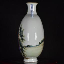 大清乾隆粉彩描金喜上眉梢棒槌瓶 仿古瓷器古董真品包老保真古玩 歷史價格詳細信息