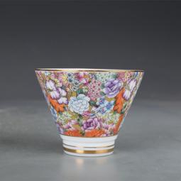 古董古玩老瓷器花清乾隆琺瑯彩鏤空纏枝花卉紋雙耳瓶 老物件收藏 歷史價格詳細信息