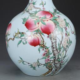 古董古玩瓷器收藏大清雍正年制粉彩壽桃紋瓶38/24老物件包老舊貨 歷史價格詳細信息