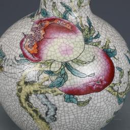 古董古玩瓷器收藏 大清乾隆年制粉彩手繪山水紋描金瓶 33/18老物 歷史價格詳細信息