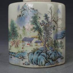 大清同治粉彩山水人家水盂古瓷器古董古玩舊貨老貨文房用品收藏 歷史價格詳細信息