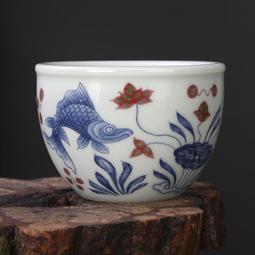 主人杯景德鎮仿古老陶泥青花纏枝蓮杯茶杯仿古瓷器古董古玩收藏 歷史價格詳細信息