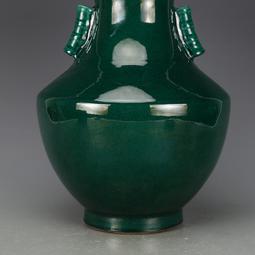 大清康熙年制綠地青花人物棒槌瓶 古董古玩收藏品 老貨舊貨擺件 歷史價格詳細信息