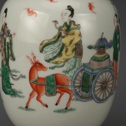 大清康熙年制綠地青花人物棒槌瓶 古董古玩收藏品 老貨舊貨擺件 歷史價格詳細信息