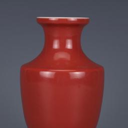 清乾隆祭紅釉梅瓶 古董古玩 單色釉瓷器 仿古瓷器擺件 全手工收藏 歷史價格詳細信息