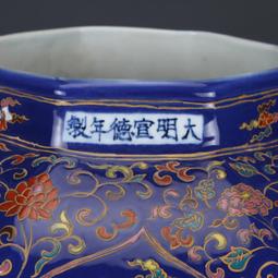 古董古玩瓷器收藏明代宣德五彩手繪鴛鴦戲水紋高足蓋罐老物件包老 歷史價格詳細信息