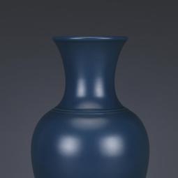 清雍正天藍釉花觚 仿古瓷器 古董古玩 舊貨老貨收藏品手工擺件 歷史價格詳細信息