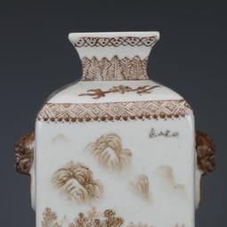 淺絳彩大名家余鴻賓博古圖名家粉彩杯，有磕碰4961 歷史價格詳細信息