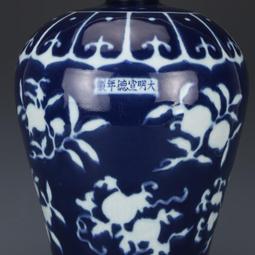 大明宣德祭藍魚藻紋碗 景德鎮仿古瓷器古董古玩老貨收藏真品 歷史價格詳細信息