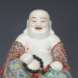 民國笑面佛坐像雕塑瓷 仿古瓷器古董真品包老保真收藏品擺件 歷史價格詳細信息