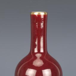 大清康熙祭藍五彩花鳥紋觀音瓶 仿古瓷器古董真品古玩收藏擺件 歷史價格詳細信息