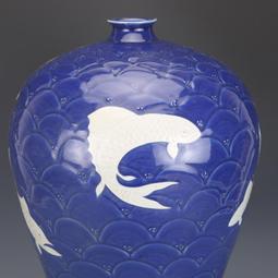 元祭藍開窗釉里紅龍紋罐 古董古玩收藏品 仿古瓷器擺件舊貨老貨 歷史價格詳細信息