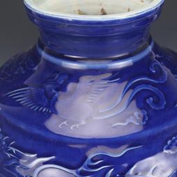 元祭藍開窗釉里紅龍紋罐 古董古玩收藏品 仿古瓷器擺件舊貨老貨 歷史價格詳細信息