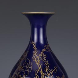 古董古玩老瓷器花瓶 清乾隆祭蘭鎏金壽字包銅回流尊瓶 老物件收藏 歷史價格詳細信息