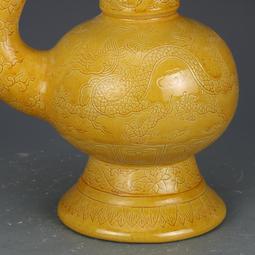 大明弘治焦黃釉麒麟祥瑞物件古瓷器古董古玩收藏品明清擺件玩意 歷史價格詳細信息