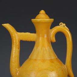 大明弘治焦黃釉麒麟祥瑞物件古瓷器古董古玩收藏品明清擺件玩意 歷史價格詳細信息