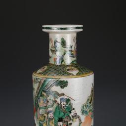 大清康熙五彩人物紋棒槌瓶 古瓷器古董古玩包老保真老瓷器 歷史價格詳細信息