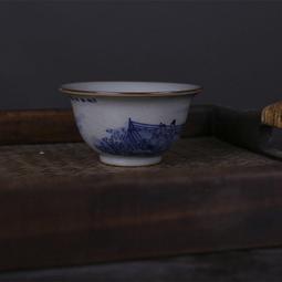 景德鎮仿古老陶泥青花龍鳳紋主人品茗杯古董古玩舊貨老貨收藏真品 歷史價格詳細信息