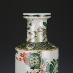 大清康熙五彩人物紋棒槌瓶 古瓷器古董古玩包老保真老瓷器 歷史價格詳細信息