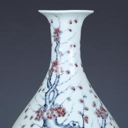 明洪武青花松竹梅雙耳瓶 古董古玩收藏品 仿古瓷器擺件 老貨舊貨 歷史價格詳細信息