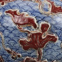 元青花釉里紅龍紋象耳瓶 古董古玩收藏品 仿古瓷器擺件 景德鎮 歷史價格詳細信息