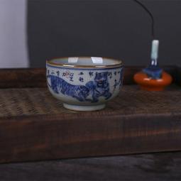 景德鎮仿古老陶泥青花龍鳳紋主人品茗杯古董古玩舊貨老貨收藏真品 歷史價格詳細信息