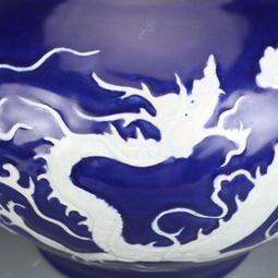 元祭藍開窗釉里紅龍紋罐 古董古玩收藏品 仿古瓷器擺件舊貨老貨 歷史價格詳細信息